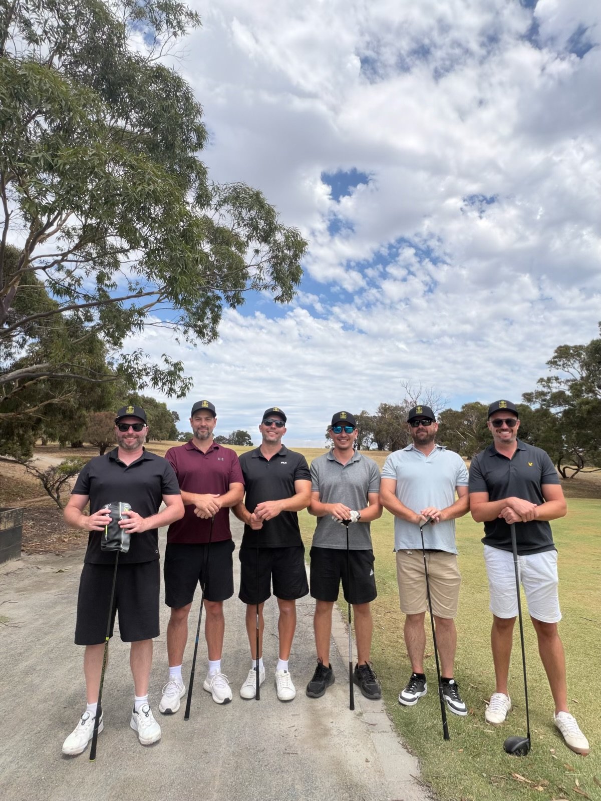 The six inaugural competitors at Wirrina Cove Golf Course